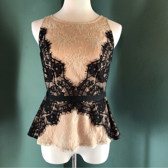 Loft Cinched waist lace top with a bow - Picture 1 of 6